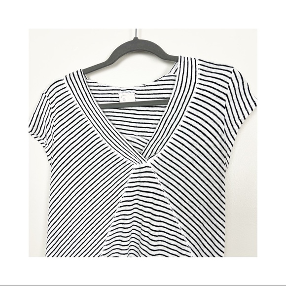 Anthropologie Postmark Asymmetrical Striped Womens Top Linen Blend Size S - Picture 2 of 6
